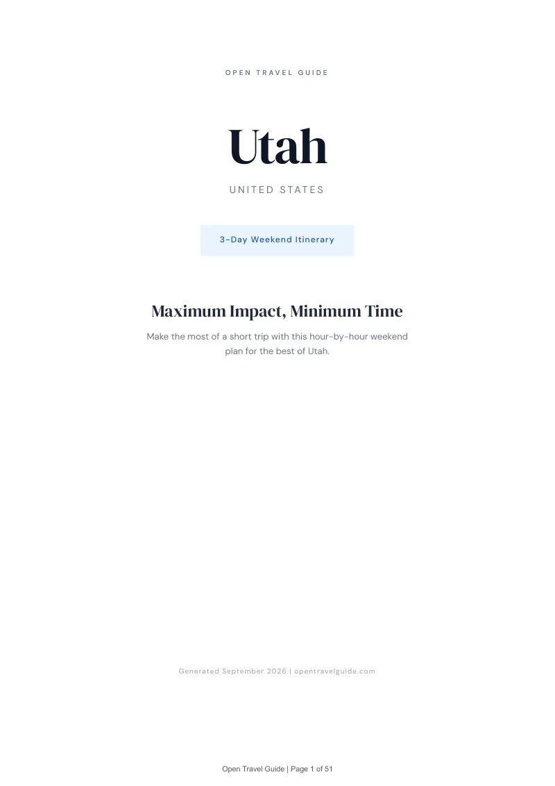 Utah Complete Travel Bundle: 3-day itinerary · Cover
