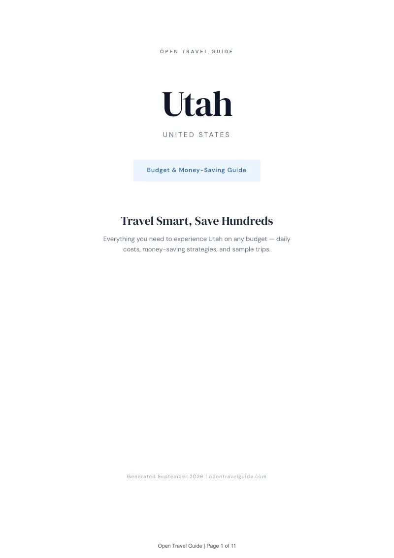 Utah Complete Travel Bundle: Budget guide · Cover