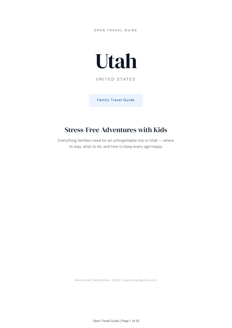 Utah Complete Travel Bundle: Family guide · Cover