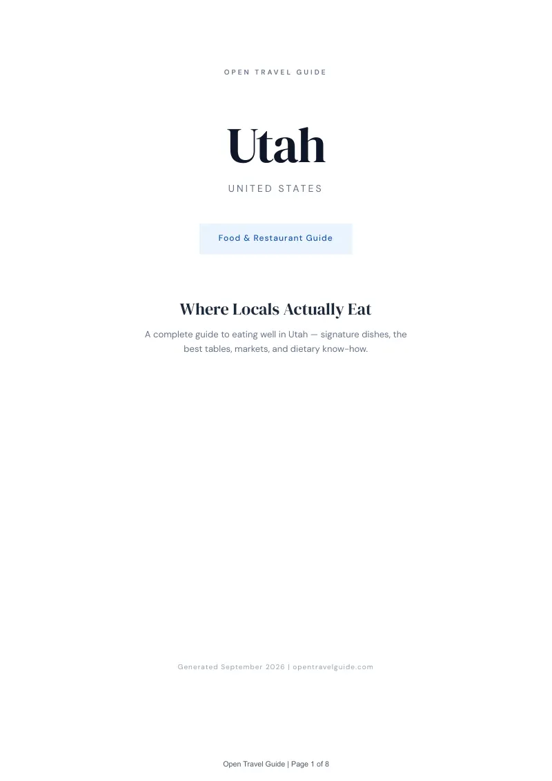 Utah Complete Travel Bundle: Food guide · Cover