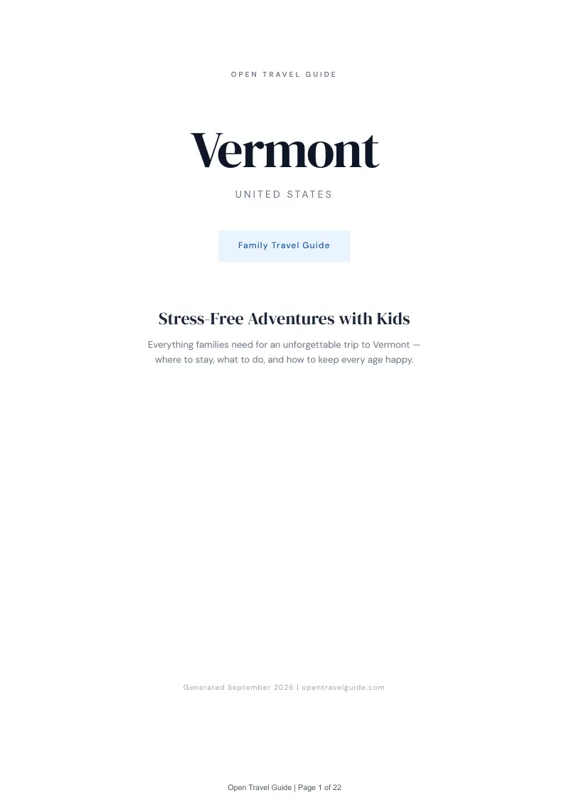 Vermont Complete Travel Bundle: Family guide · Cover