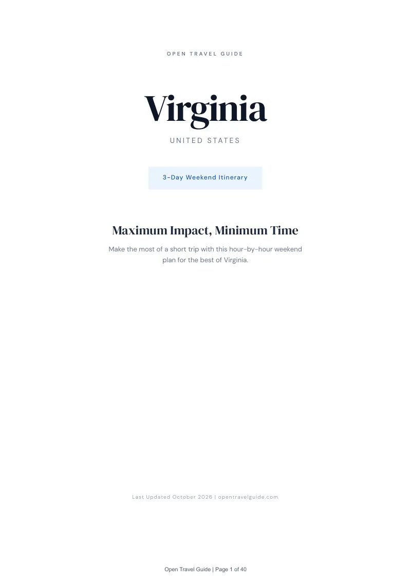 Virginia 3-Day Weekend Itinerary: Cover