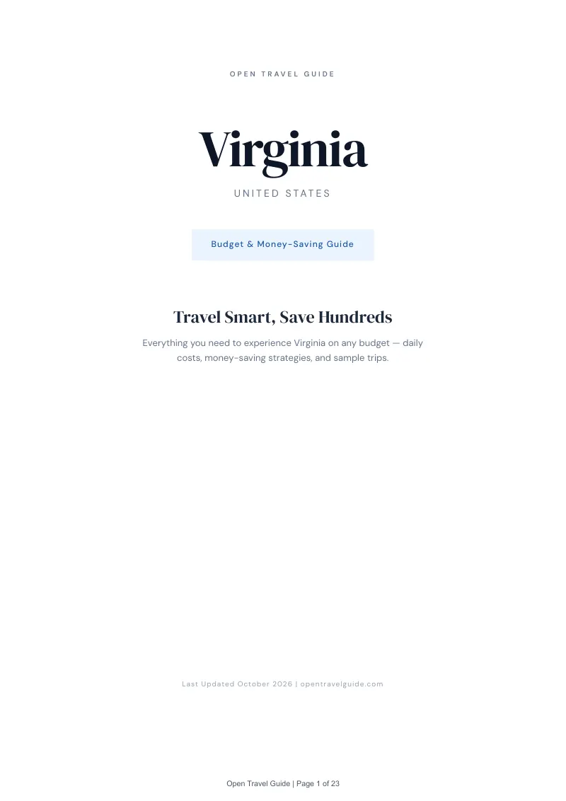 Virginia Budget & Money-Saving Guide: Cover