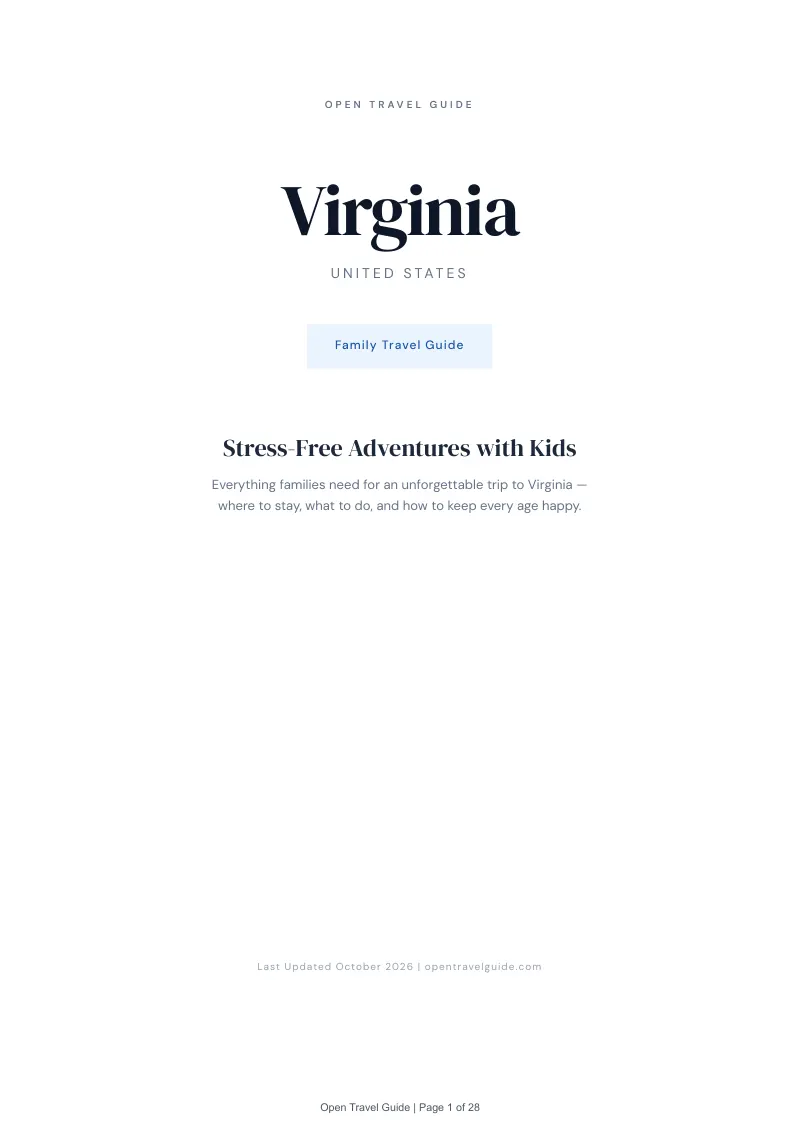 Virginia Family Travel Guide: Cover