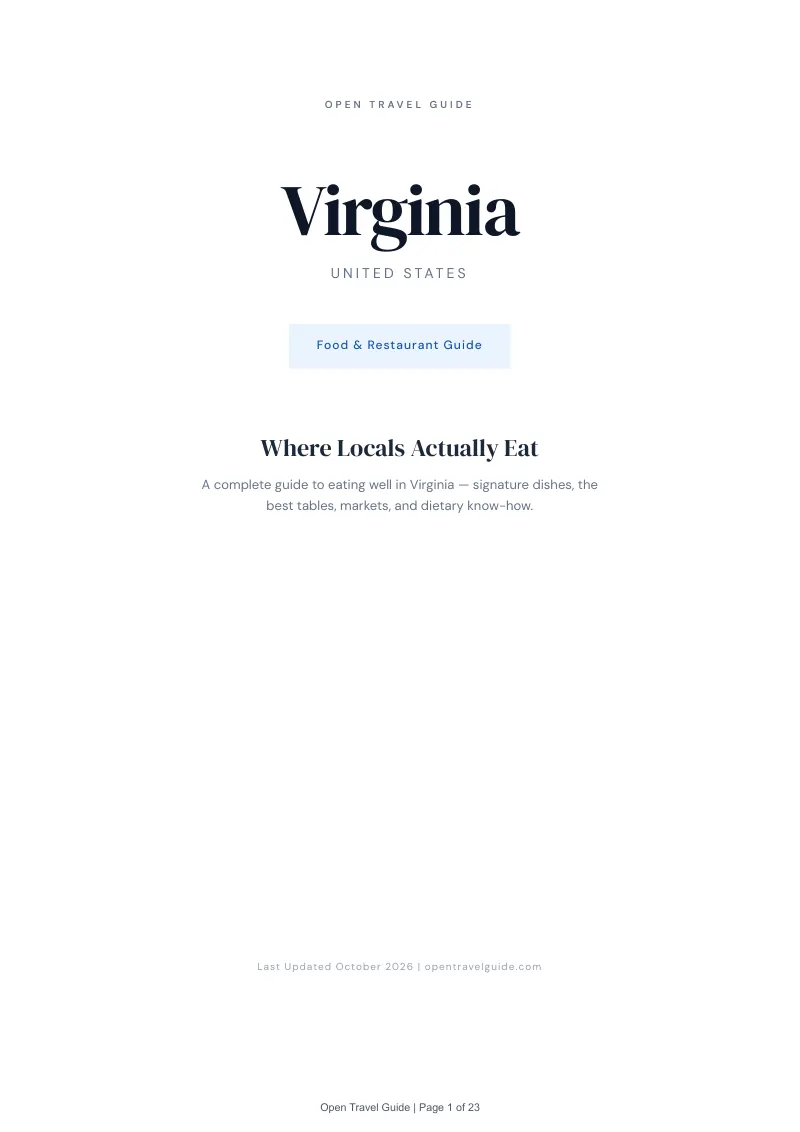 Virginia Food & Restaurant Guide: Cover