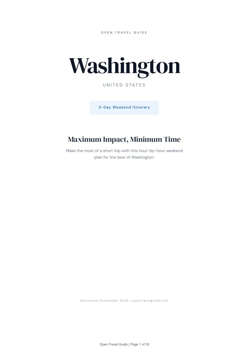 Washington Complete Travel Bundle: 3-day itinerary · Cover