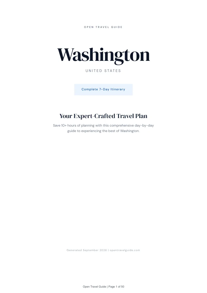 Washington Complete Travel Bundle: 7-day itinerary · Cover