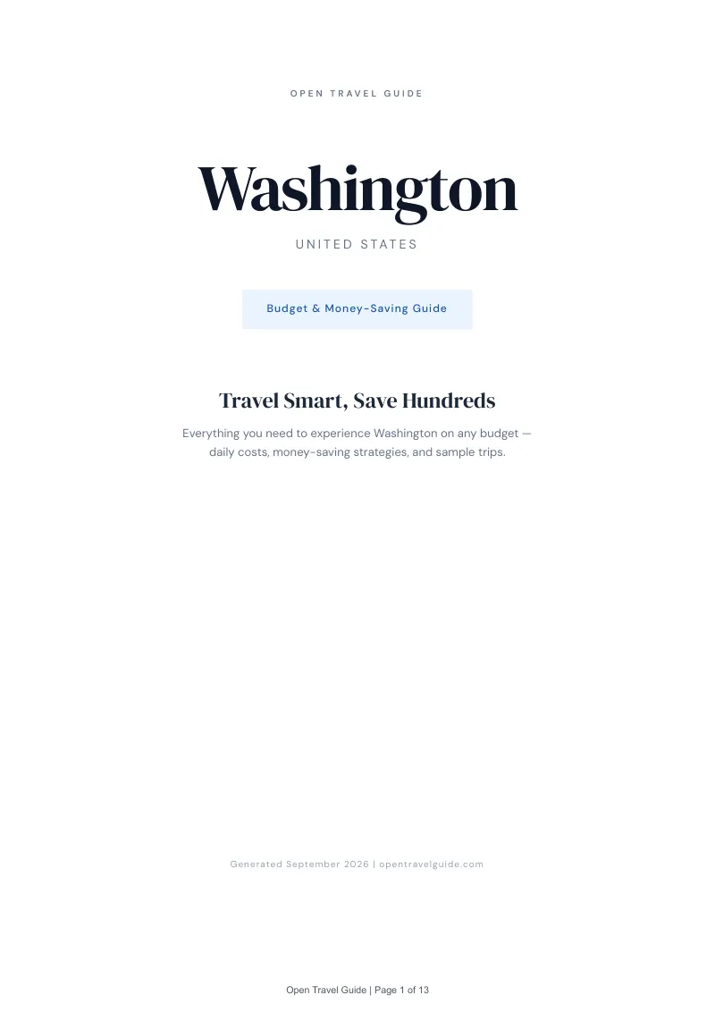 Washington Complete Travel Bundle: Budget guide · Cover
