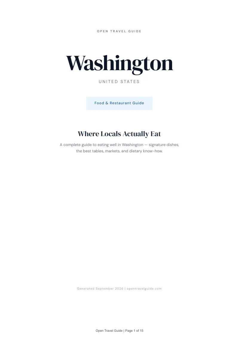Washington Complete Travel Bundle: Food guide · Cover