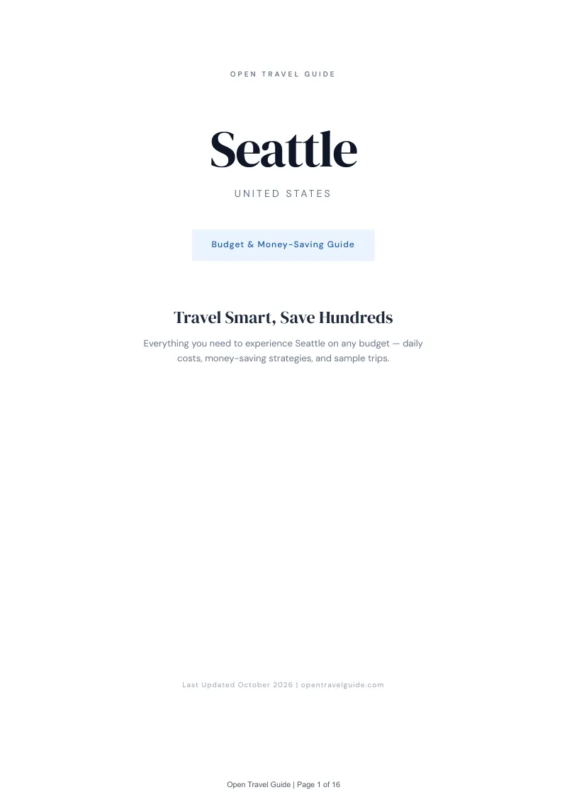 Seattle Budget & Money-Saving Guide: Cover