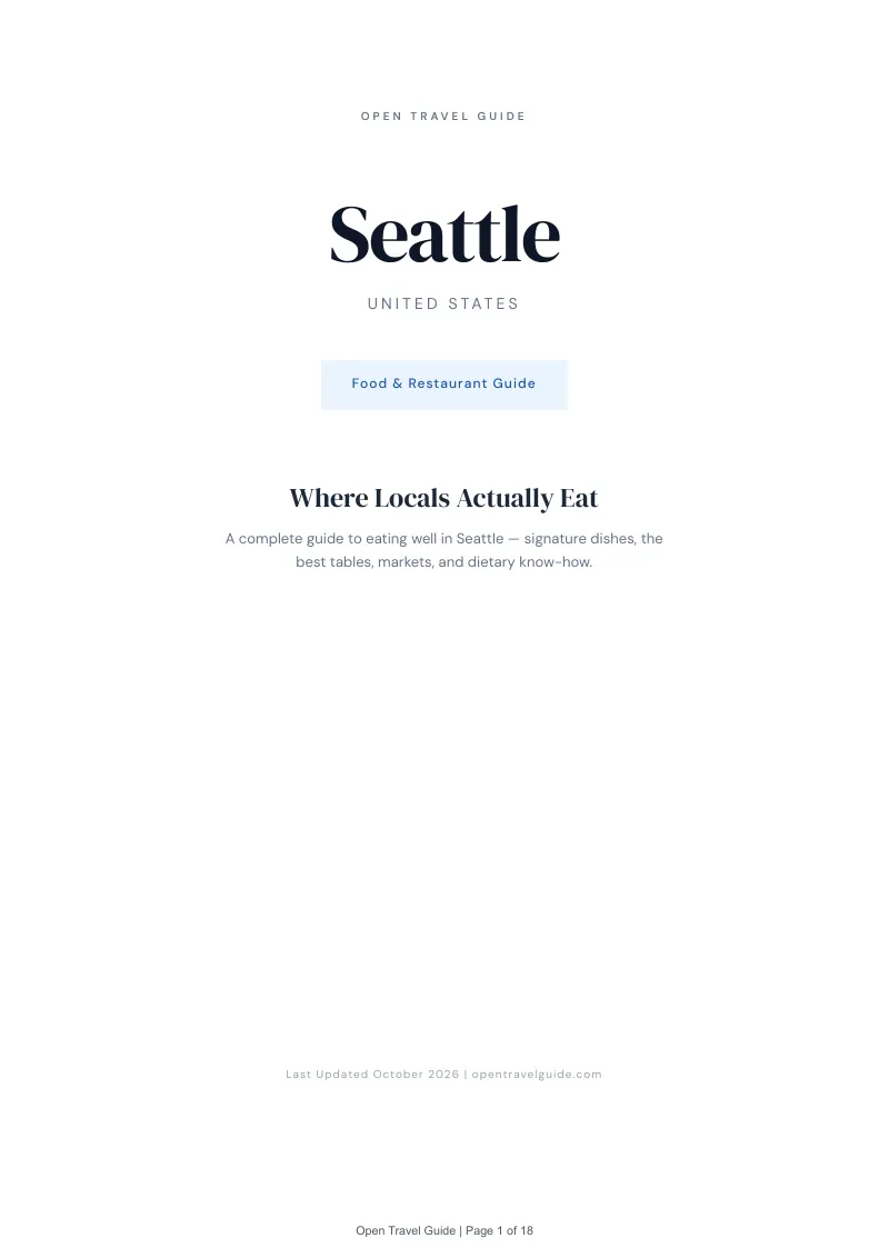 Seattle Food & Restaurant Guide: Cover