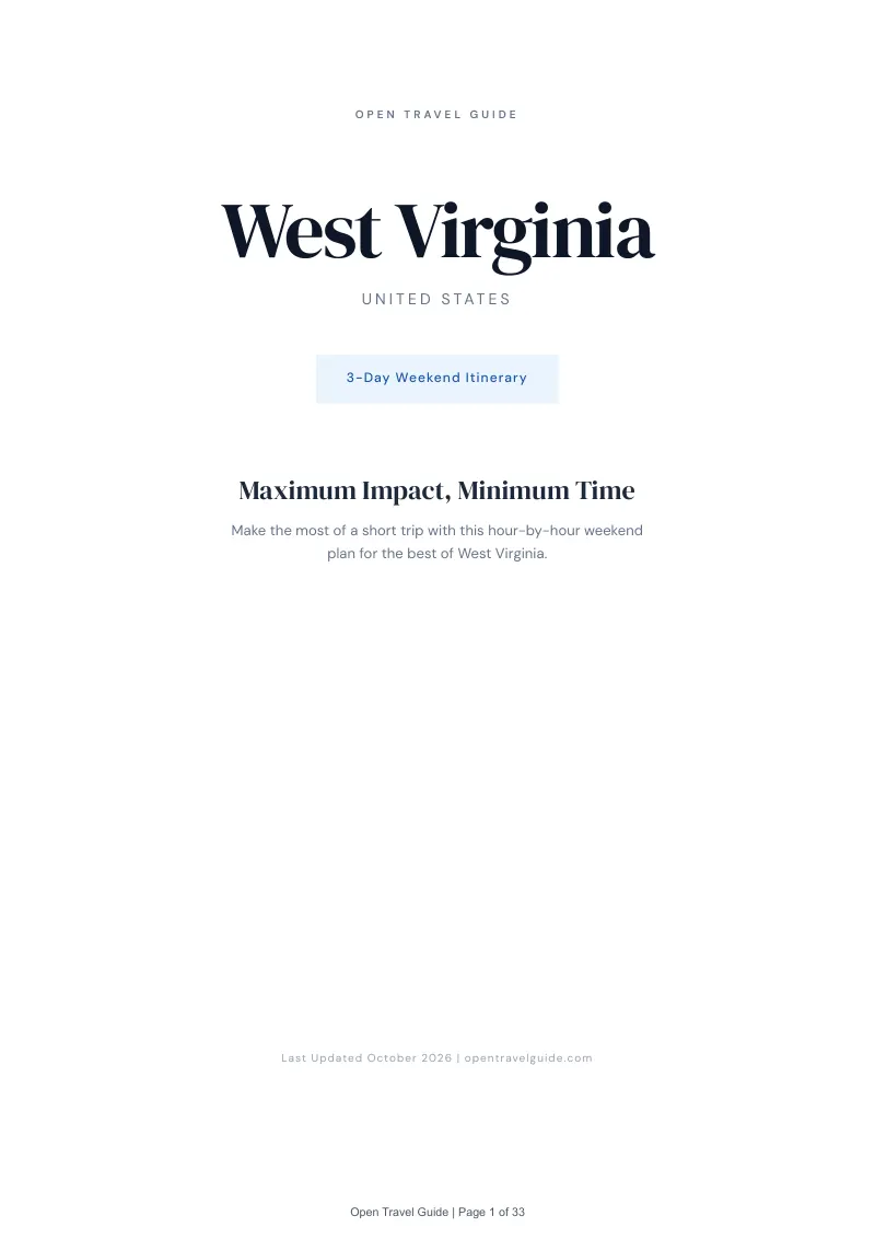 West Virginia 3-Day Weekend Itinerary: Cover