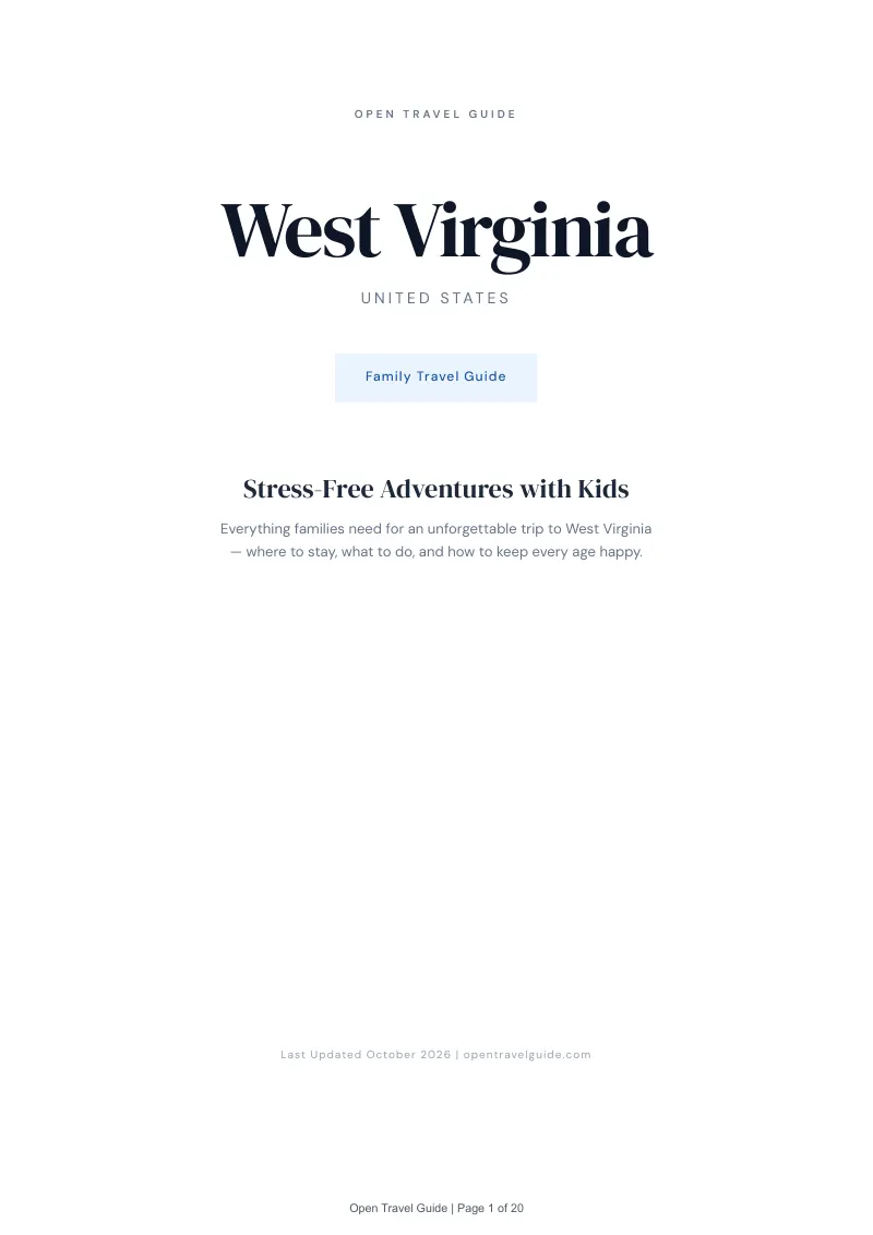 West Virginia Family Travel Guide: Cover