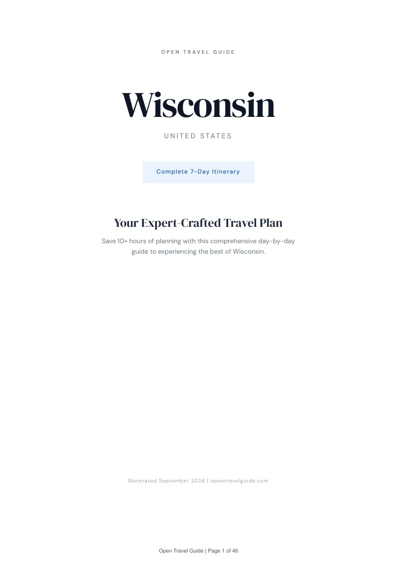 Wisconsin Complete Travel Bundle: 7-day itinerary · Cover