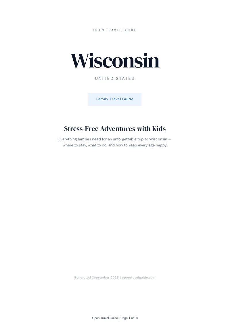 Wisconsin Complete Travel Bundle: Family guide · Cover
