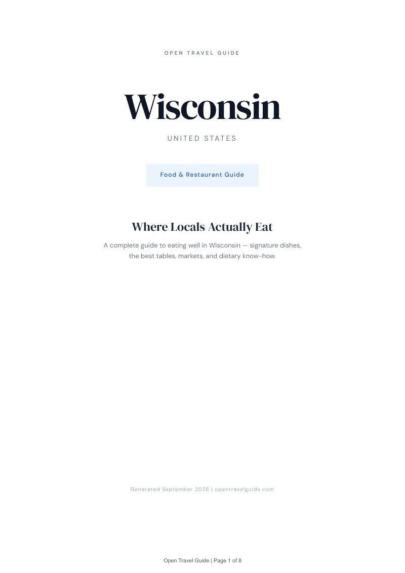 Wisconsin Complete Travel Bundle: Food guide · Cover