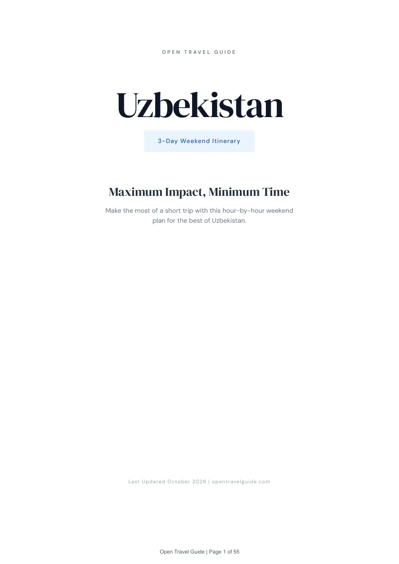 Uzbekistan 3-Day Weekend Itinerary: Cover