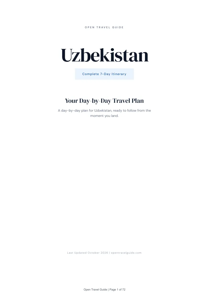 Uzbekistan 7-Day Itinerary: Cover