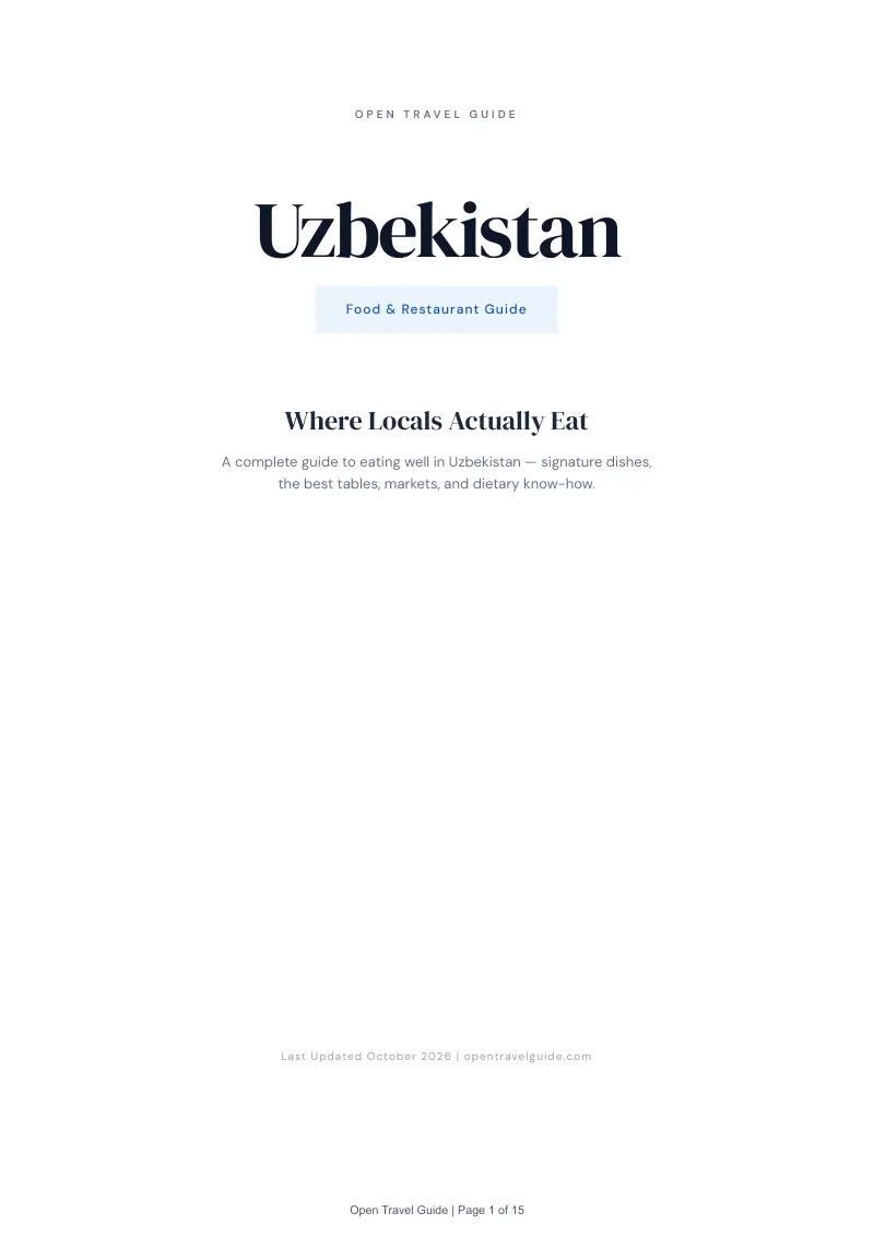 Uzbekistan Food & Restaurant Guide: Cover