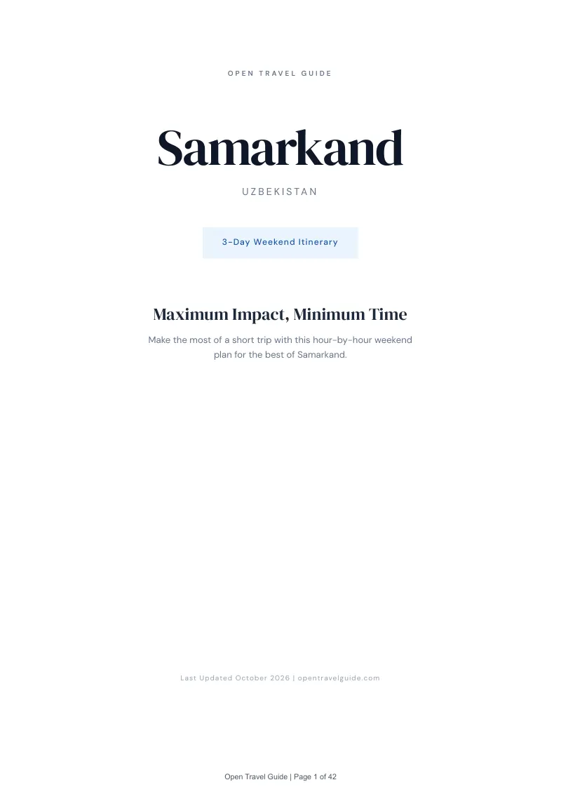 Samarkand 3-Day Weekend Itinerary: Cover