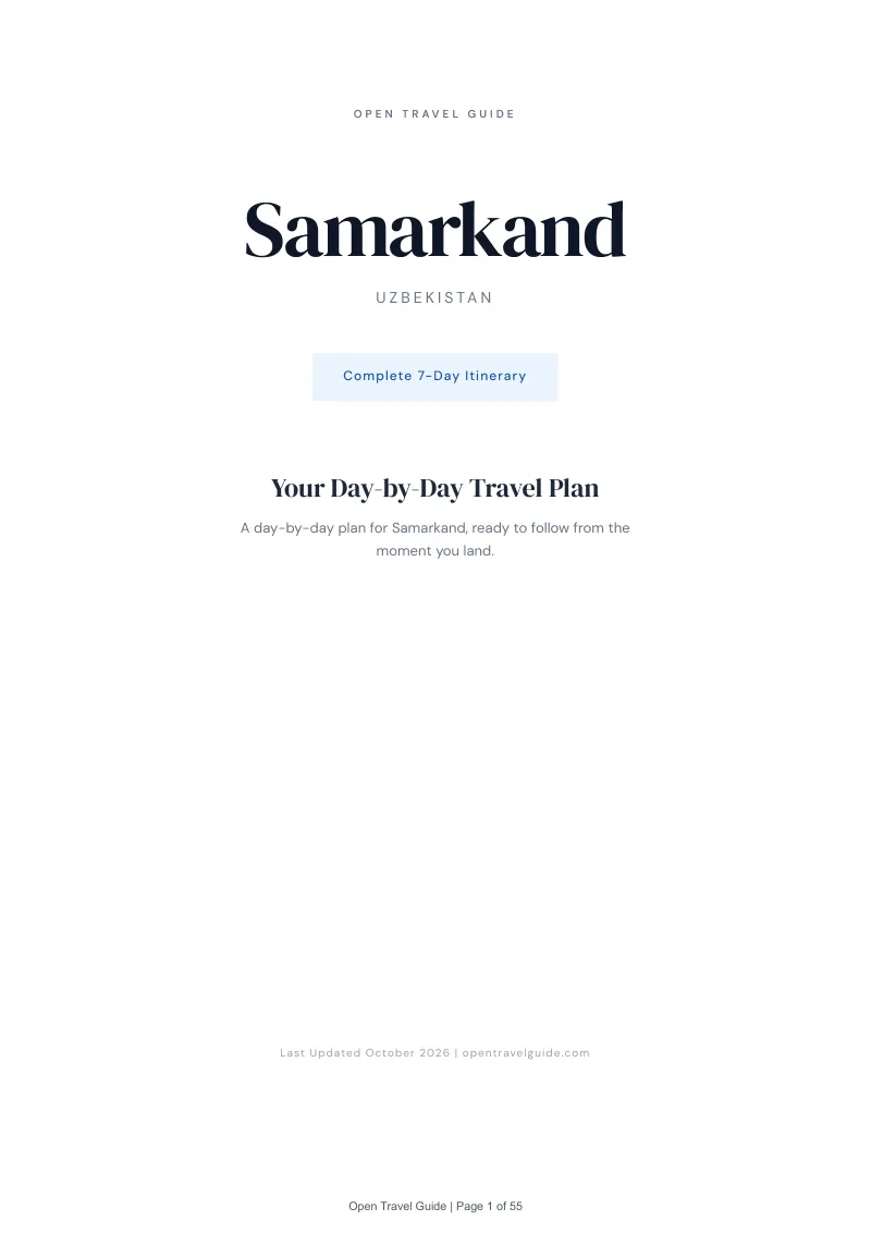 Samarkand 7-Day Itinerary: Cover
