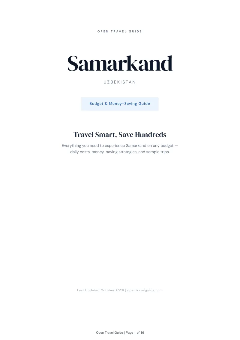 Samarkand Budget & Money-Saving Guide: Cover
