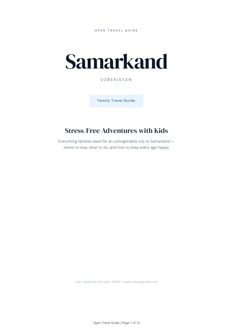 Samarkand Family Travel Guide: Cover