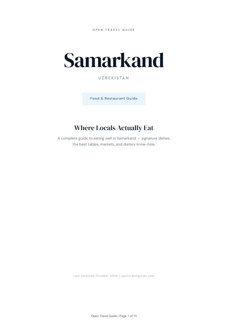 Samarkand Food & Restaurant Guide: Cover