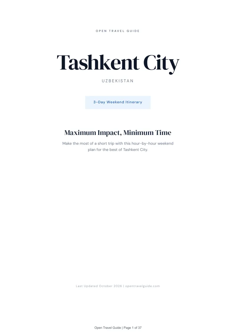 Tashkent City 3-Day Weekend Itinerary: Cover
