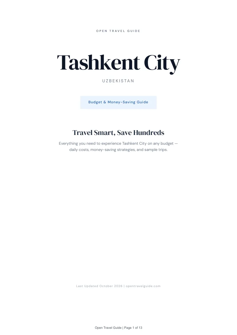 Tashkent City Budget & Money-Saving Guide: Cover
