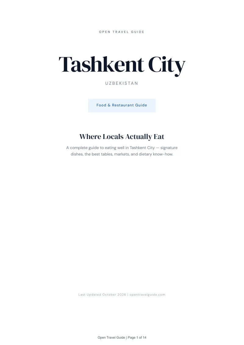Tashkent City Food & Restaurant Guide: Cover