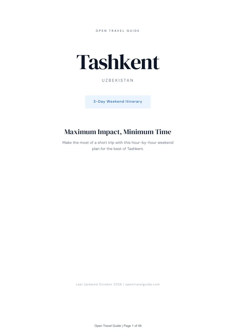 Tashkent 3-Day Weekend Itinerary: Cover