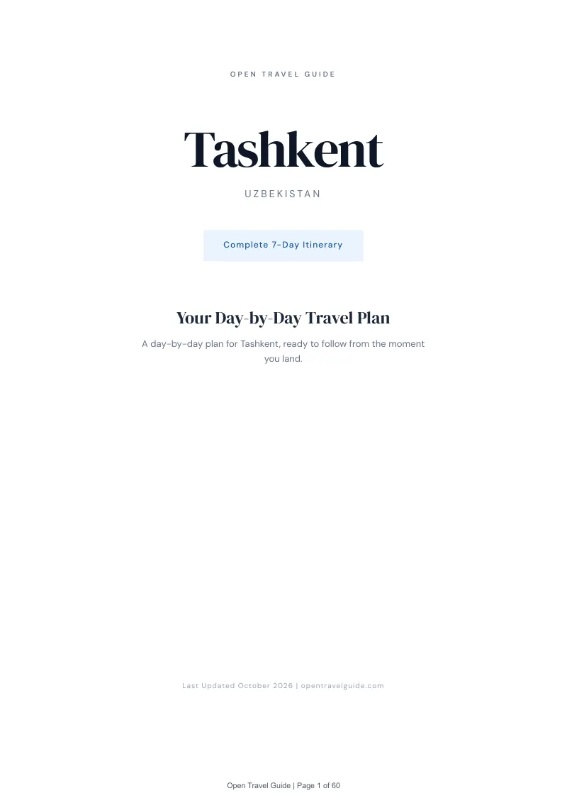Tashkent 7-Day Itinerary: Cover