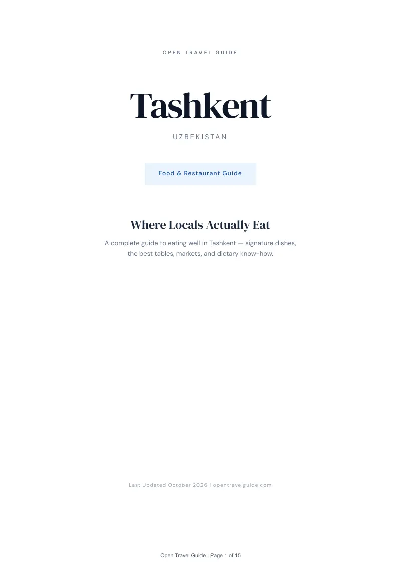 Tashkent Food & Restaurant Guide: Cover