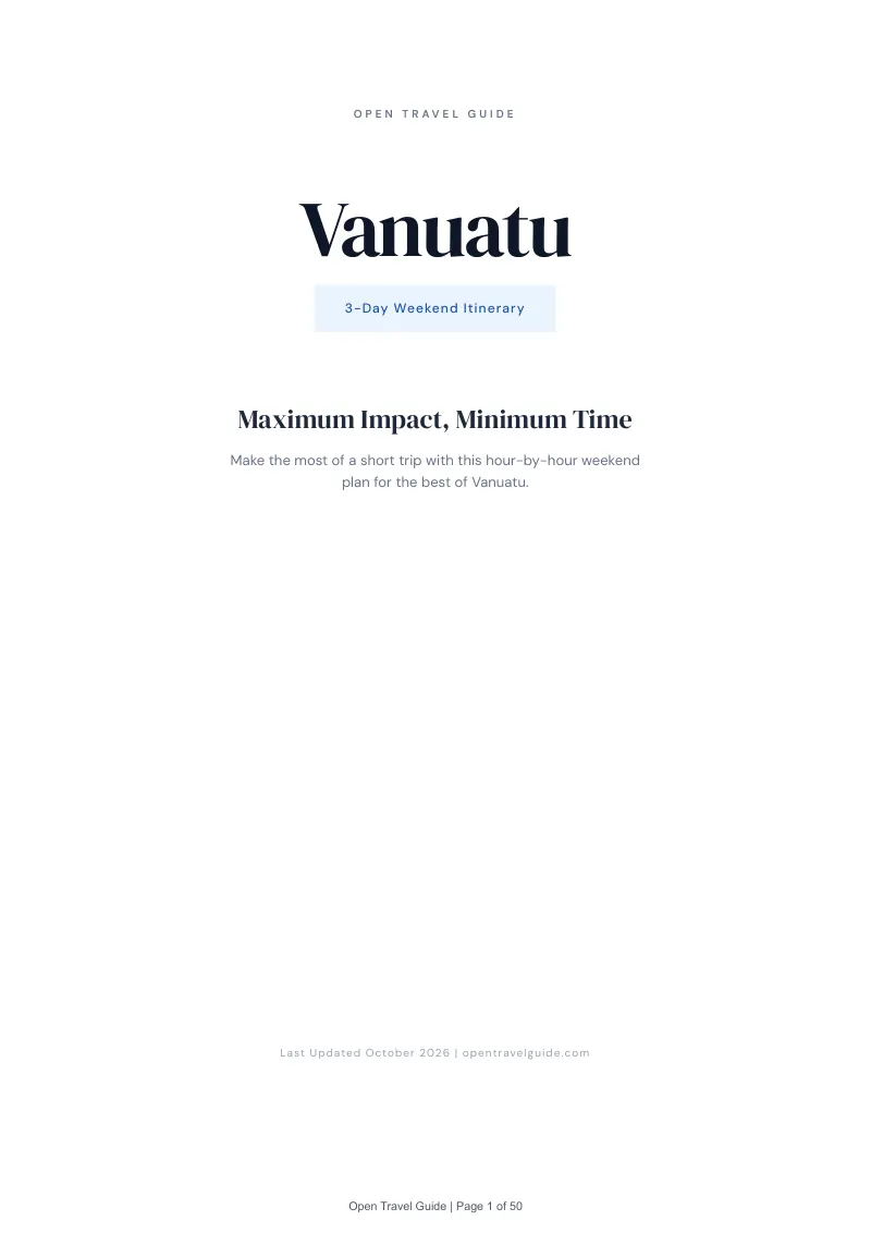 Vanuatu 3-Day Weekend Itinerary: Cover