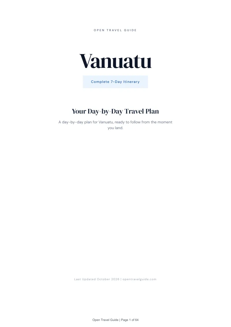 Vanuatu 7-Day Itinerary: Cover