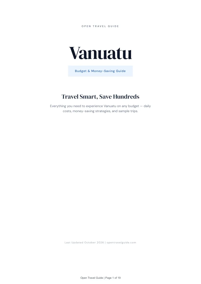 Vanuatu Budget & Money-Saving Guide: Cover