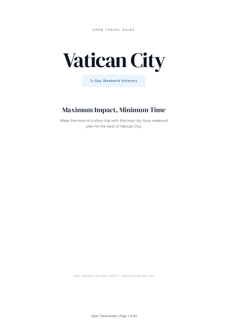 Vatican City 3-Day Weekend Itinerary: Cover