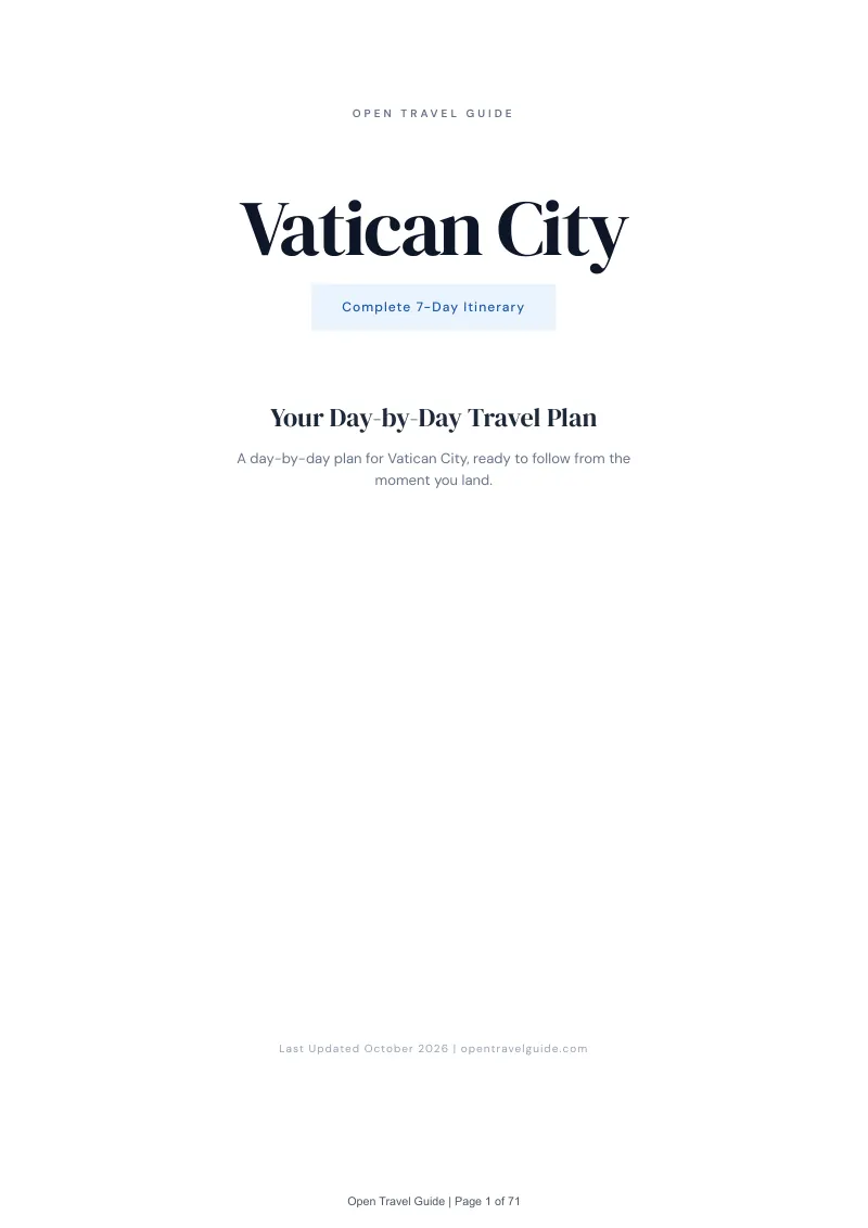 Vatican City 7-Day Itinerary: Cover