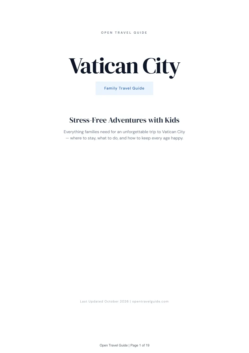 Vatican City Family Travel Guide: Cover