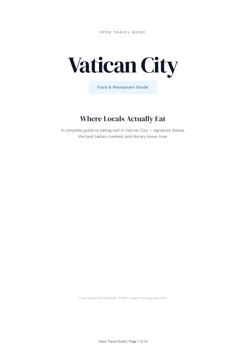 Vatican City Food & Restaurant Guide: Cover