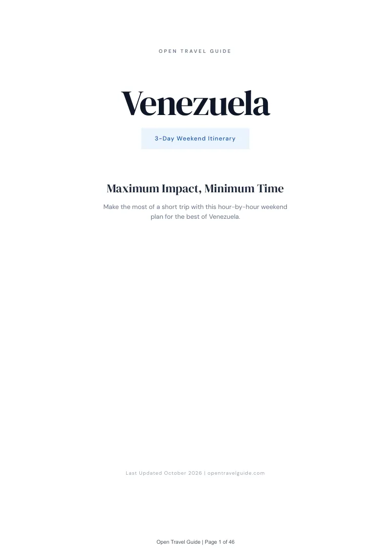 Venezuela 3-Day Weekend Itinerary: Cover