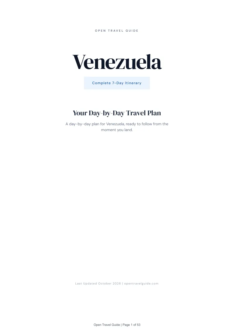 Venezuela 7-Day Itinerary: Cover
