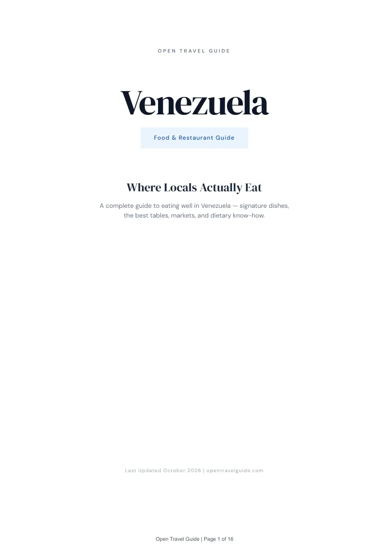 Venezuela Food & Restaurant Guide: Cover