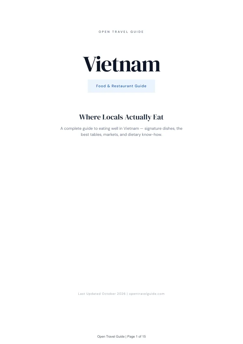 Vietnam Food & Restaurant Guide: Cover