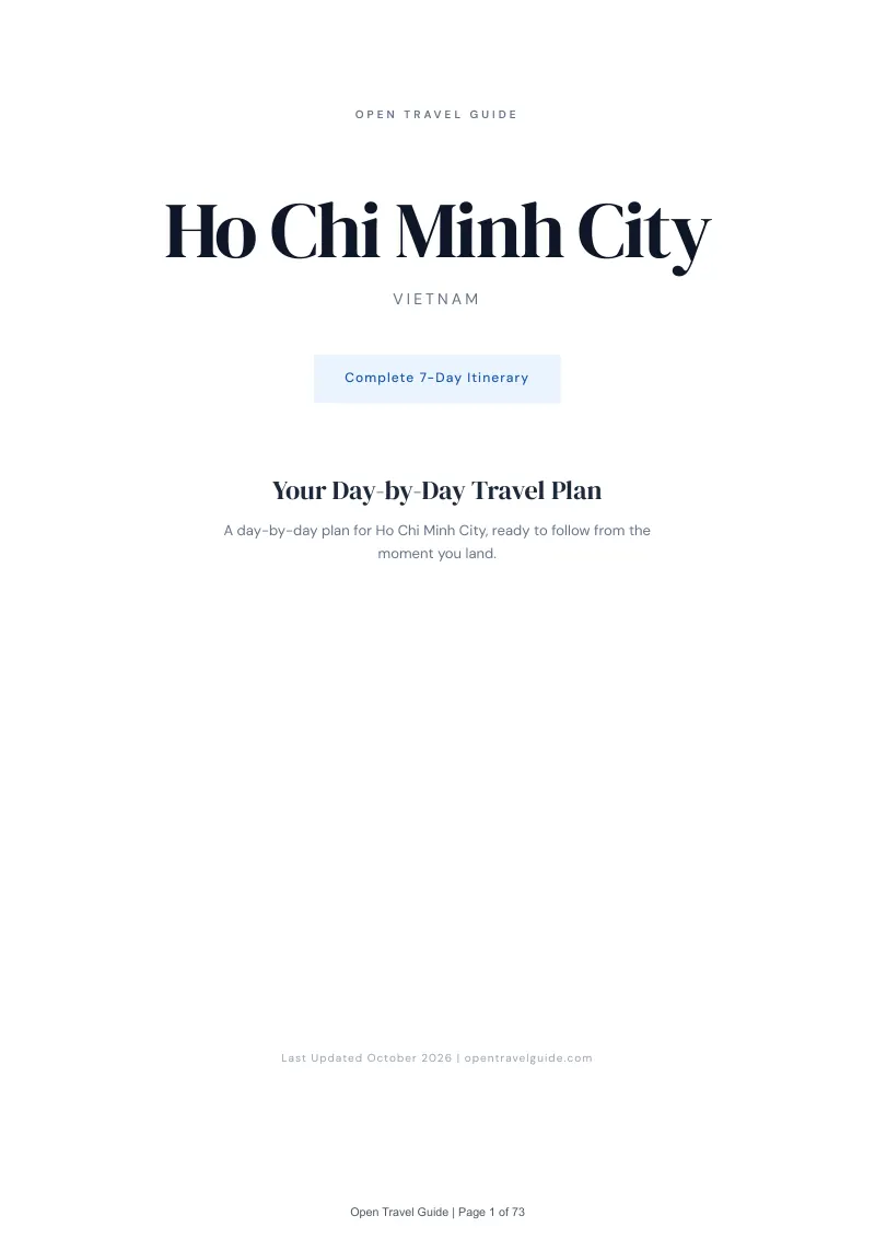 Ho Chi Minh City 7-Day Itinerary: Cover
