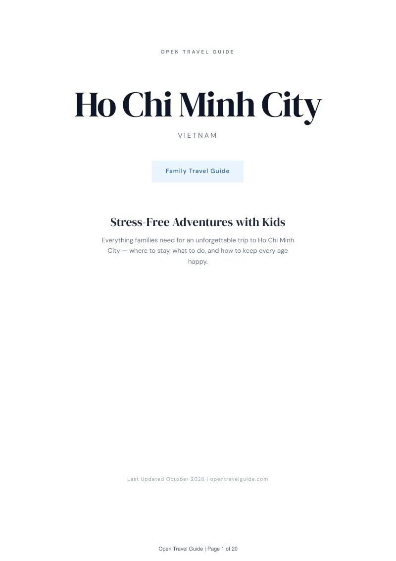 Ho Chi Minh City Family Travel Guide: Cover