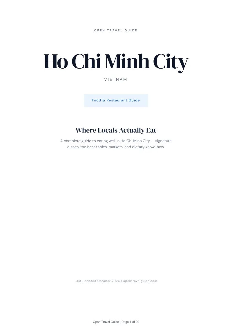 Ho Chi Minh City Food & Restaurant Guide: Cover