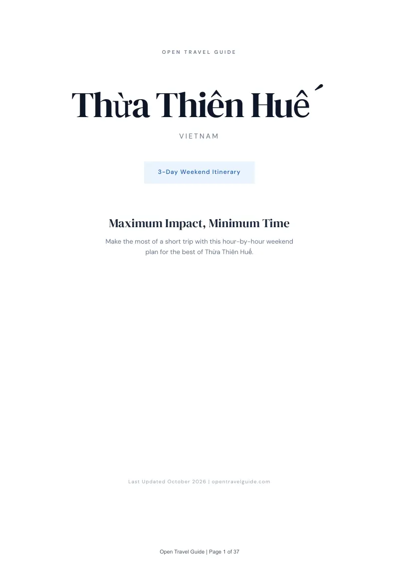 Thừa Thiên Huế 3-Day Weekend Itinerary: Cover