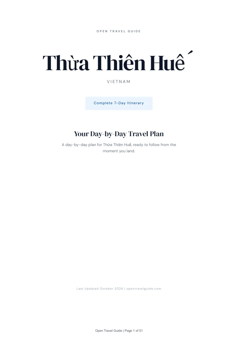 Thừa Thiên Huế 7-Day Itinerary: Cover